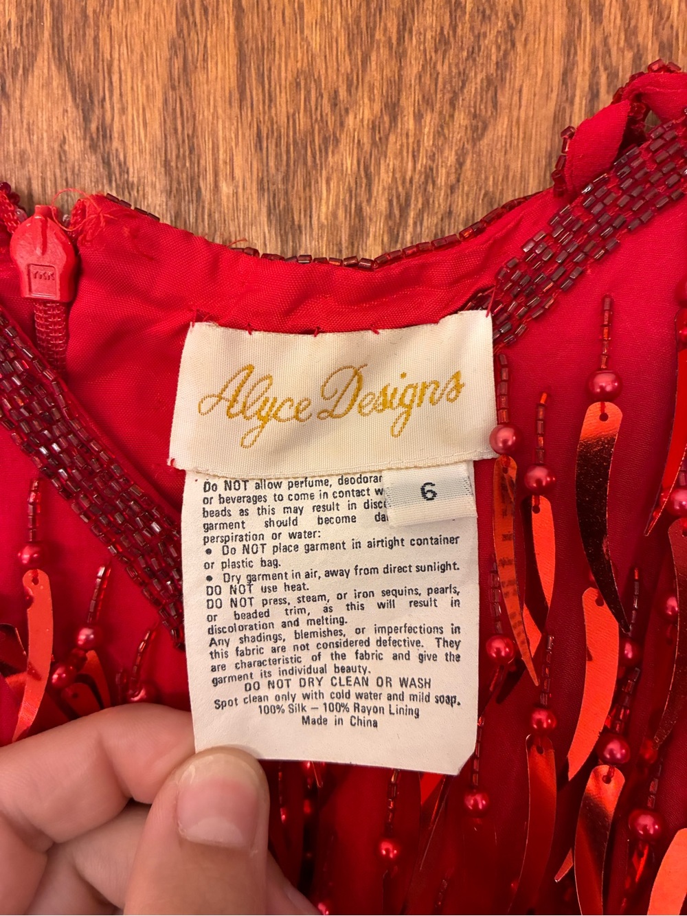 Vintage chili pepper silk beaded Cocktail Dress - Women - Picture 6 of 9